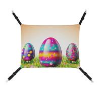 HETVBNS Colorful Easter Egg Pet Hammock for Cats & Dogs, Soft Breathable Canvas Hanging Hammock with Adjustable Straps, Comfortable & Durable Hanging Bed for Small to Medium Pets