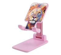 HETVBNS Colorful Lion Painting Phone Stand for Desk - Adjustable & Foldable Tablet Stand Portable Cell Phone Stand Holder Compatible with 4-13" Smartphones, Tablets