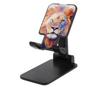 HETVBNS Colorful Lion Painting Phone Stand for Desk - Adjustable & Foldable Tablet Stand Portable Cell Phone Stand Holder Compatible with 4-13" Smartphones, Tablets