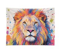 HETVBNS Colorful Lion Painting Tapestry Wall Hanging - 30"x40" Aesthetic Tapestries Soft Polyester Wall Art Decor Large Tapestry for Bedroom Living Room Dorm Backdrop, Hanging Kit Included