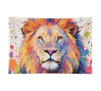 HETVBNS Colorful Lion Painting Tapestry Wall Hanging - 40"x60" Aesthetic Tapestries Soft Polyester Wall Art Decor Large Tapestry for Bedroom Living Room Dorm Backdrop, Hanging Kit Included