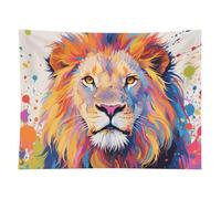 HETVBNS Colorful Lion Painting Tapestry Wall Hanging - 60"x80" Aesthetic Tapestries Soft Polyester Wall Art Decor Large Tapestry for Bedroom Living Room Dorm Backdrop, Hanging Kit Included