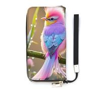 HETVBNS Colorful Little Bird Wallet, Elegant Wristlet Wallet with Multi-Card Slots, PU Leather Long Purse for Women, Men