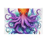 HETVBNS Colorful Octopus Tapestry Wall Hanging - 40"x60" Aesthetic Tapestries Soft Polyester Wall Art Decor Large Tapestry for Bedroom Living Room Dorm Backdrop, Hanging Kit Included
