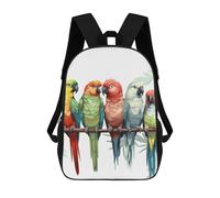 HETVBNS Colorful Parrots On Tree Backpack for Women Men, Durable 600D Polyester Bookbag with Large Capacity, Lightweight 17 Inch Laptop Backpack Minimalism Casual Daypack for Work, Travel