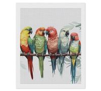 HETVBNS Colorful Parrots On Tree Diamond Painting Kits for Adults, Full Round Drill DIY Diamond Art for Beginners, 5D Gem Art and Crafts for Home Wall Decor 16"x20"
