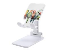 HETVBNS Colorful Parrots On Tree Phone Stand for Desk - Adjustable & Foldable Tablet Stand Portable Cell Phone Stand Holder Compatible with 4-13" Smartphones, Tablets