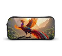HETVBNS Colorful Phoenix Pencil Case Large Capacity Zipper Pouch, Durable Pencil Box Organizer, Portable Small Cosmetic Bag for Office, Travel