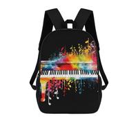HETVBNS Colorful Piano Keyboard Music Note Backpack for Women Men, Durable 600D Polyester Bookbag with Large Capacity, Lightweight 17 Inch Laptop Backpack Minimalism Casual Daypack for Work, Travel