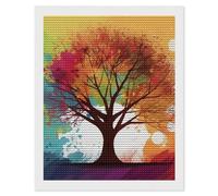 HETVBNS Colorful Tree Diamond Painting Kits for Adults, Full Round Drill DIY Diamond Art for Beginners, 5D Gem Art and Crafts for Home Wall Decor 16"x20"