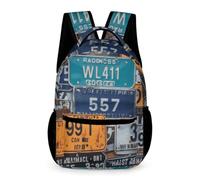 HETVBNS Comfortable 16in Backpack with Front Zipper & Dual Mesh Pockets