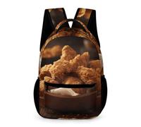 HETVBNS Comfortable 16in Backpack with Front Zipper & Dual Mesh Pockets