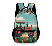 HETVBNS Comfortable 16in Backpack with Front Zipper & Dual Mesh Pockets