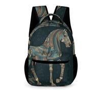 HETVBNS Comfortable 16in Backpack with Front Zipper & Dual Mesh Pockets