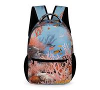 HETVBNS Comfortable 16in Backpack with Front Zipper & Dual Mesh Pockets