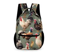 HETVBNS Comfortable 16in Backpack with Front Zipper & Dual Mesh Pockets