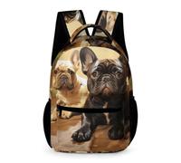 HETVBNS Comfortable 16in Backpack with Front Zipper & Dual Mesh Pockets