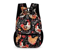 HETVBNS Comfortable 16in Backpack with Front Zipper & Dual Mesh Pockets
