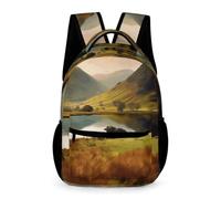 HETVBNS Comfortable 16in Backpack with Front Zipper & Dual Mesh Pockets | Lake District National Park Backpack with Padded Straps, Casual Lightweight Daypack for Work Commute, Travel, Hiking