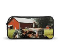 HETVBNS Company Farm Tractor Pencil Case Large Capacity, Durable Pencil Pouch Portable Small Cosmetic Bag with Metal Zipper, Simple Makeup Pouch Aesthetic Toiletry Bag for Travel Office
