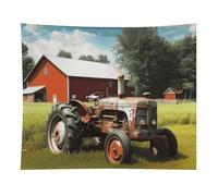 HETVBNS Company Farm Tractor Tapestry Wall Hanging - 50"x60" Aesthetic Tapestries Soft Polyester Wall Art Decor Large Tapestry for Bedroom Living Room Dorm Backdrop, Hanging Kit Included