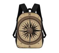 HETVBNS Compass Wind Road Map Backpack for Women Men, Durable 600D Polyester Bookbag with Large Capacity, Lightweight 17 Inch Laptop Backpack Minimalism Casual Daypack for Work, Travel