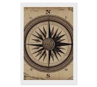 HETVBNS Compass Wind Road Map Diamond Painting Kits for Adults, Full Round Drill DIY Diamond Art for Beginners, 5D Gem Art and Crafts for Home Wall Decor 8"x12"