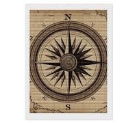 HETVBNS Compass Wind Road Map Diamond Painting Kits for Adults, Full Round Drill DIY Diamond Art for Beginners, 5D Gem Art and Crafts for Home Wall Decor 12"x16"