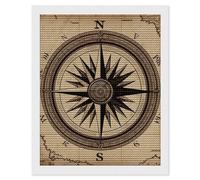 HETVBNS Compass Wind Road Map Diamond Painting Kits for Adults, Full Round Drill DIY Diamond Art for Beginners, 5D Gem Art and Crafts for Home Wall Decor 16"x20"
