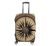 HETVBNS Compass Wind Road Map Luggage Cover, Elastic Luggage Protector Fits 19-32in Suitcases, Washable & Anti-Scratch Suitcase Cover for Men Women, style, M, Classic