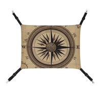 HETVBNS Compass Wind Road Map Pet Hammock for Cats & Dogs, Soft Breathable Canvas Hanging Hammock with Adjustable Straps, Comfortable & Durable Hanging Bed for Small to Medium Pets