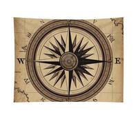 HETVBNS Compass Wind Road Map Tapestry Wall Hanging - 30"x40" Aesthetic Tapestries Soft Polyester Wall Art Decor Large Tapestry for Bedroom Living Room Dorm Backdrop, Hanging Kit Included