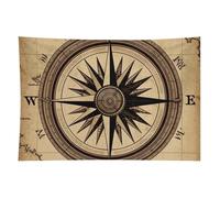HETVBNS Compass Wind Road Map Tapestry Wall Hanging - 40"x60" Aesthetic Tapestries Soft Polyester Wall Art Decor Large Tapestry for Bedroom Living Room Dorm Backdrop, Hanging Kit Included
