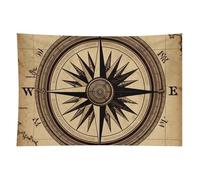 HETVBNS Compass Wind Road Map Tapestry Wall Hanging - 60"x90" Aesthetic Tapestries Soft Polyester Wall Art Decor Large Tapestry for Bedroom Living Room Dorm Backdrop, Hanging Kit Included