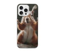HETVBNS Compatible with iPhone 16 Case TPU, Slim Thin Lightweight Cover, Soft Scratch-Resistant Non-Slip Phone Cover, Squirrel Funny Animal iPhone 16 Pro Max Case Classic Design