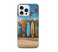 HETVBNS Compatible with iPhone 16 Case TPU, Slim Thin Lightweight Cover, Soft Scratch-Resistant Non-Slip Phone Cover, Surf's Up Surfboard iPhone 16 Pro Max Case Classic Design