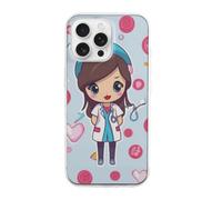 HETVBNS Compatible with iPhone 16 Case TPU, Slim Thin Lightweight Cover, Soft Scratch-Resistant Non-Slip Phone Cover, Cute Nurse iPhone 16 Pro Max Case Classic Design