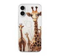 HETVBNS Compatible with iPhone 16 Case TPU, Slim Thin Lightweight Cover, Soft Scratch-Resistant Non-Slip Phone Cover, Cute Cartoon Funny Giraffes iPhone 16 Case Classic Design