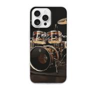 HETVBNS Compatible with iPhone 16 Case TPU, Slim Thin Lightweight Cover, Soft Scratch-Resistant Non-Slip Phone Cover, Drum Set iPhone 16 Pro Max Case Classic Design