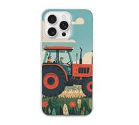 HETVBNS Compatible with iPhone 16 Case TPU, Slim Thin Lightweight Cover, Soft Scratch-Resistant Non-Slip Phone Cover, Tractor Farming iPhone 16 Pro Case Classic Design
