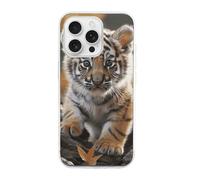 HETVBNS Compatible with iPhone 16 Case TPU, Slim Thin Lightweight Cover, Soft Scratch-Resistant Non-Slip Phone Cover, Cute Tiger iPhone 16 Pro Case Classic Design