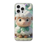 HETVBNS Compatible with iPhone 16 Case TPU, Slim Thin Lightweight Cover, Soft Scratch-Resistant Non-Slip Phone Cover, Cute Cartoon Sheep iPhone 16 Pro Case Classic Design