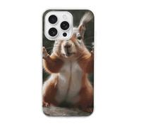 HETVBNS Compatible with iPhone 16 Case TPU, Slim Thin Lightweight Cover, Soft Scratch-Resistant Non-Slip Phone Cover, Squirrel Funny Animal iPhone 16 Pro Case Classic Design