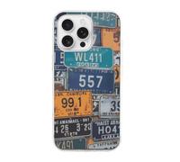 HETVBNS Compatible with iPhone 16 Case TPU, Slim Thin Lightweight Cover, Soft Scratch-Resistant Non-Slip Phone Cover, License Plate iPhone 16 Pro Case Classic Design