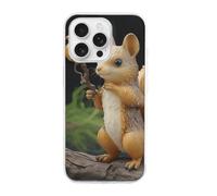 HETVBNS Compatible with iPhone 16 Case TPU, Slim Thin Lightweight Cover, Soft Scratch-Resistant Non-Slip Phone Cover, Resin Squirrel iPhone 16 Pro Case Classic Design