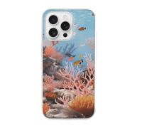 HETVBNS Compatible with iPhone 16 Case TPU, Slim Thin Lightweight Cover, Soft Scratch-Resistant Non-Slip Phone Cover, Coral Reef iPhone 16 Pro Case Classic Design