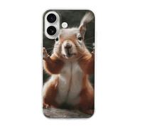 HETVBNS Compatible with iPhone 16 Case TPU, Slim Thin Lightweight Cover, Soft Scratch-Resistant Non-Slip Phone Cover, Squirrel Funny Animal iPhone 16 Case Classic Design