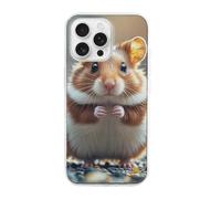 HETVBNS Compatible with iPhone 16 Case TPU, Slim Thin Lightweight Cover, Soft Scratch-Resistant Non-Slip Phone Cover, Cute and Weird Hamster iPhone 16 Pro Max Case Classic Design