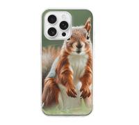HETVBNS Compatible with iPhone 16 Case TPU, Slim Thin Lightweight Cover, Soft Scratch-Resistant Non-Slip Phone Cover, Cute Squirrels iPhone 16 Pro Case Classic Design