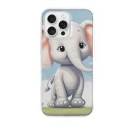 HETVBNS Compatible with iPhone 16 Case TPU, Slim Thin Lightweight Cover, Soft Scratch-Resistant Non-Slip Phone Cover, Cute Elephant iPhone 16 Pro Max Case Classic Design
